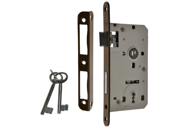 JANIA Z079 Mortise Lock 72/50 Key-Only Universal Reversible Sand Lacquered Finish