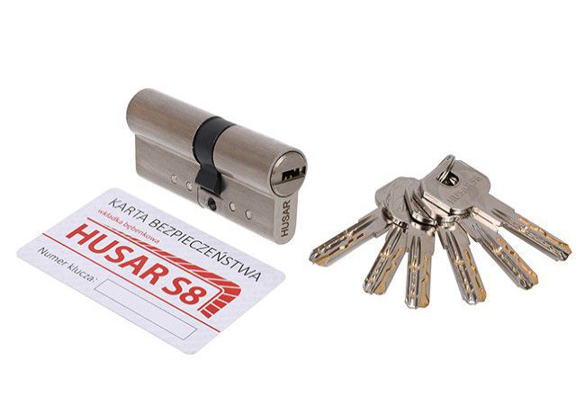 HUSAR S8 30/30 Euro Cylinder Lock Class C Nickel Satin Anti-Drill PN-EN 1303