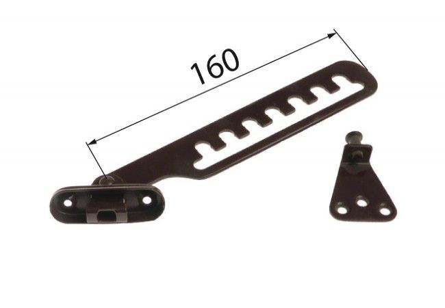 Comb-Style Door Holder Adjustable Multi-Position Brown Floor or Wall Mount