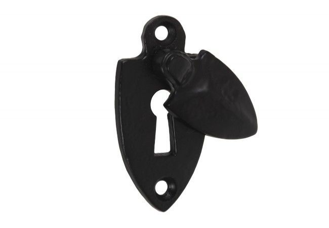 FF04 Key Escutcheon Surface Mounted 30x64 mm Black with Flap Cover