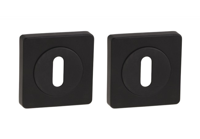 GAMET PLT24-NK-L36-BL Square Key Escutcheon Concealed Mount Deep Black Matte
