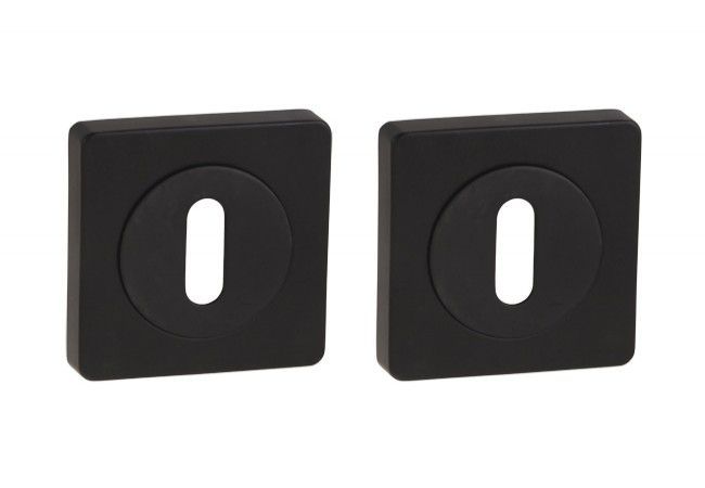 GAMET PLT24-NK-L36-BL Square Key Escutcheon Concealed Mount Deep Black Matte