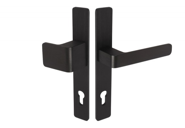Wala L-72 H6S26P/G5S50/S5S34G6 Lever-Knob Handle Set Long Backplate 26mm Black Anodized