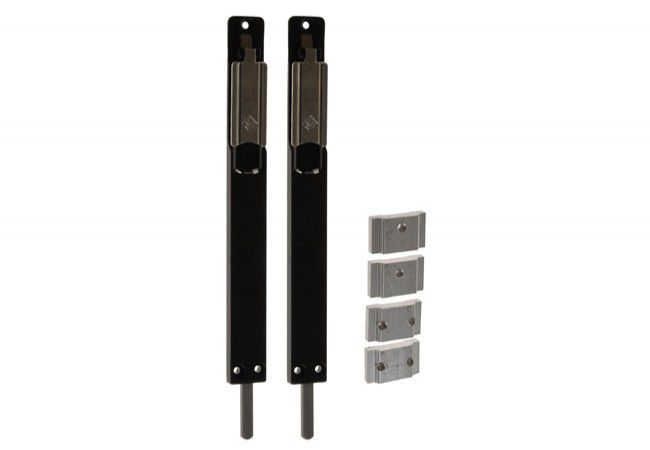 MASTER surface-mounted/mortise door bolt, black, length 220 mm, width 23 mm, thickness 8 mm (top and bottom)