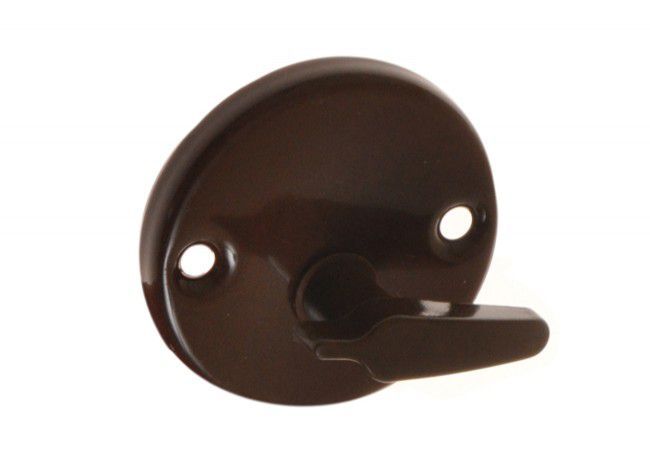 Round Door Escutcheon WC Lock Set Brown Complete Privacy Bathroom Hardware
