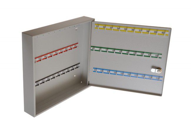 SK60 Key Cabinet Cassette Lock 60 Hooks Wall Mounted RAL 7035 Bright Grey