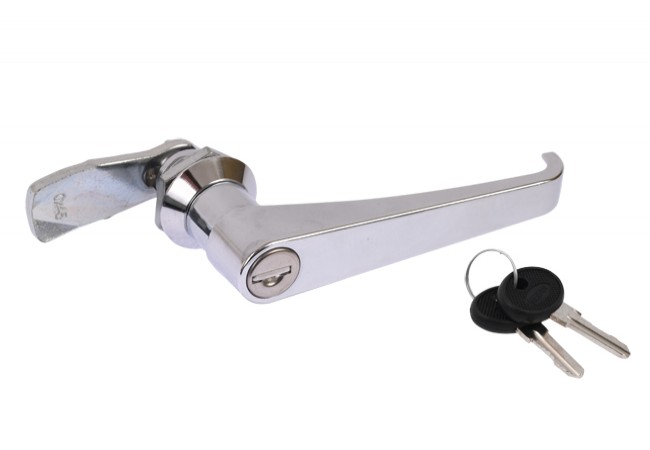 111-1-1-05-30 Cam Lock L-Handle Chrome Zamak Euro Key Rubber Seal Industrial