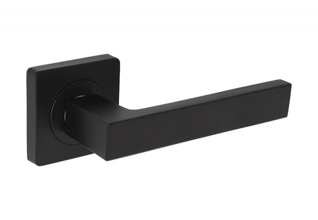 GAMET DH82-24K-L36-BL Door Lever Handle Square Escutcheon Deep Black Matte Modular