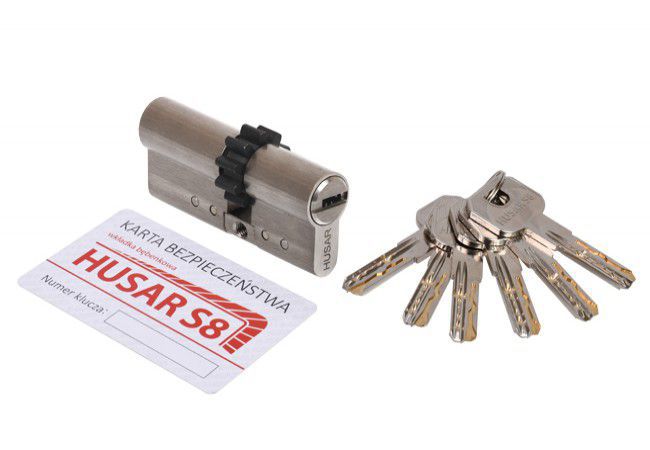 HUSAR S8 30/40 Profile Cylinder PN-EN 1303:2015-07 Certified Nickel Satin Anti-Drill