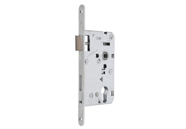 LOB 72/55 Fire Door Lock EI45 Left-Handed White Zinc for Wooden Doors