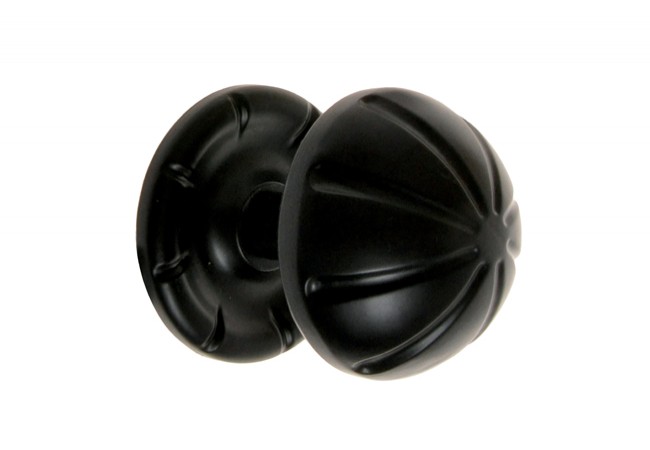 AMIG 16 Fixed Door Knob Decorative Steel 75mm Matte Black for Entry Doors