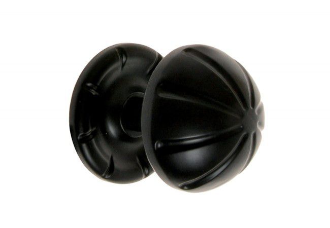 AMIG 16 Fixed Door Knob Decorative Steel 75mm Matte Black for Entry Doors