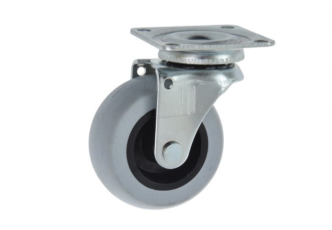 Kółko Gumowe na Łożysku z Płytką 40mm Grey Non-Marking Rubber Wheel 40kg