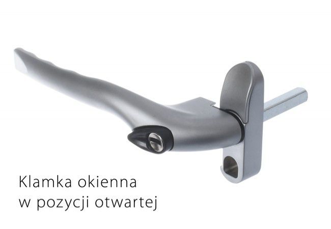 Window Handle with Key Left Angled Grip 35mm Spindle Polished Gold Casement