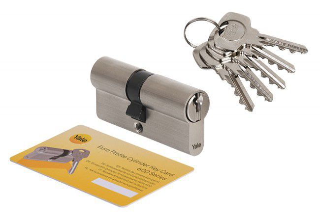 Yale Y600 50/50 Euro Cylinder Lock Class 6.D Satin 6-Pin 5 Keys