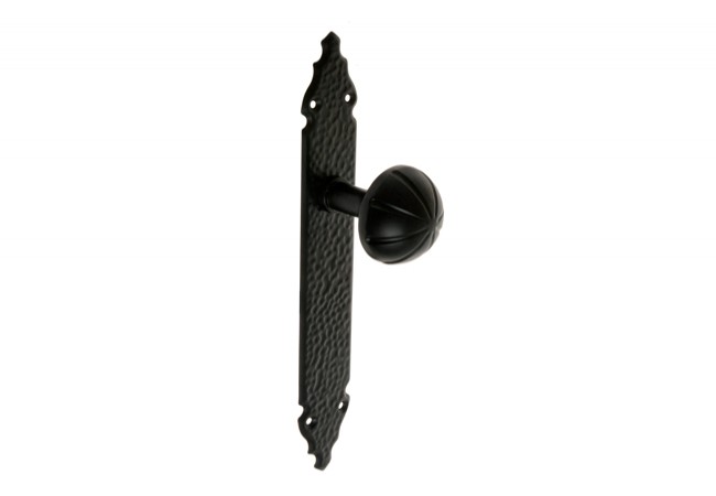 AMIG 19 Decorative Rotary Door Knob Long Plate Matte Black 280x44mm Unsprung
