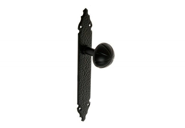 AMIG 19 Decorative Rotary Door Knob Long Plate Matte Black 280x44mm Unsprung