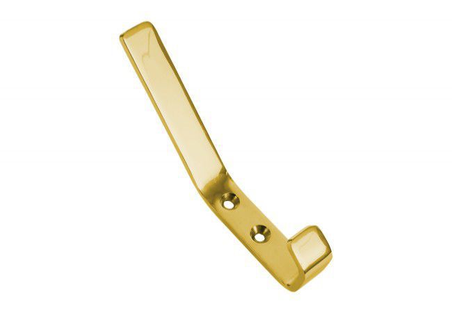 RECZ 162-095 Single Towel Hook Long 15cm Polished Brass Slim Profile