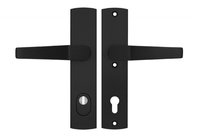 Axa Arrow Premium 92 WB Class 3 door handle with FLEX cylinder protection (fire-rated), colour F8 ? black (door thickness 74?83 mm)