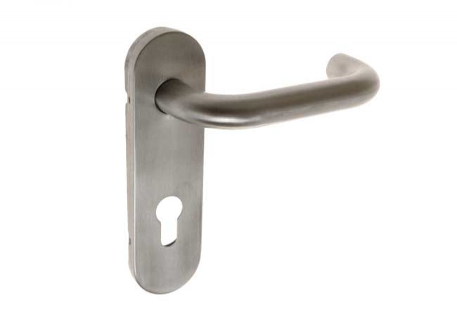 Venus 72WB Fire Door Handle Set Stainless Steel PN-EN 1634-1 Universal 170mm Escutcheon