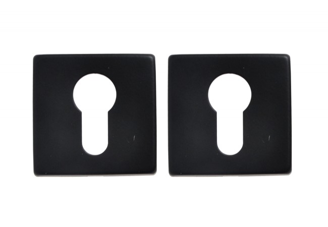 T400 Black Cylinder Escutcheon Square 50x50mm for Eliot Handle Sets Solid Metal