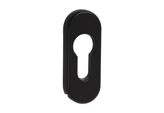 AMIG 3700 Oval Anti-Burglary Escutcheon Aluminium Black Single-Side for Euro Cylinder