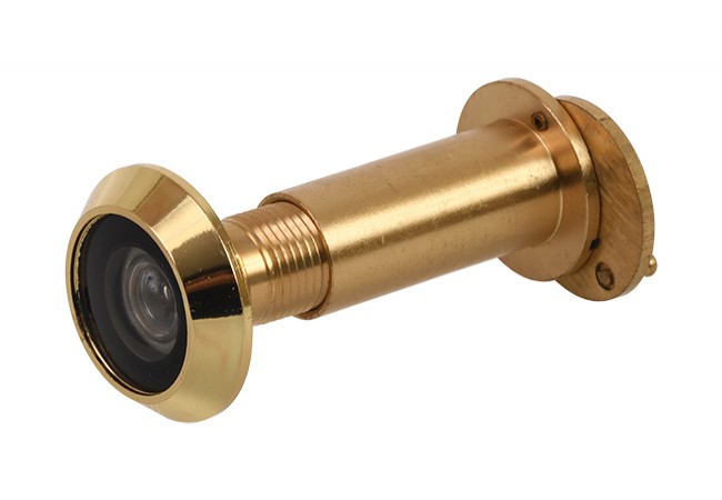 Fire-Rated Door Viewer 14mm EI 30 Lacquered Brass Adjustable 35?60mm