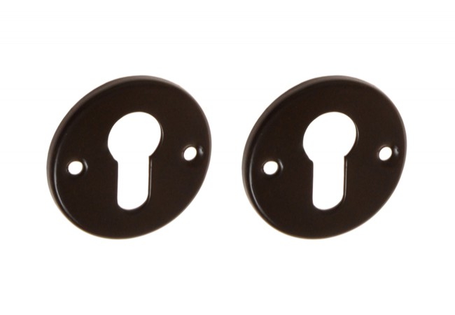 Round Escutcheon for Cylinder Brown Finish Sanitary Door Fitting