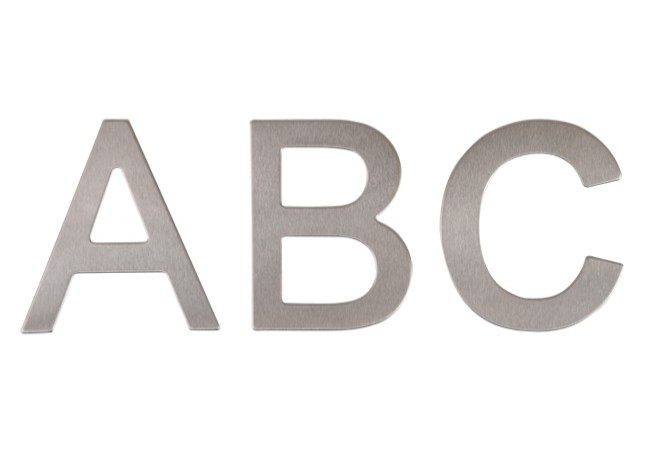 B-Harko Self-Adhesive Letter B 7.6cm Brushed Stainless Steel Matte Finish