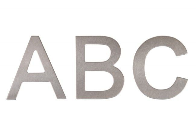 B-Harko Self-Adhesive Letter B 7.6cm Brushed Stainless Steel Matte Finish