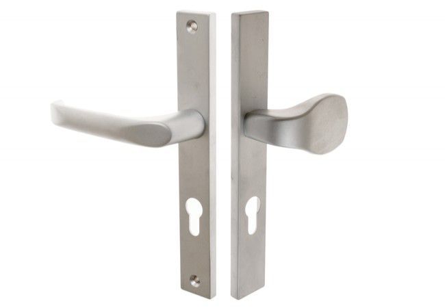 FAM 15447 Door Handle Set 32mm Narrow Backplate Left-Handed Matte Chrome 72/240/32