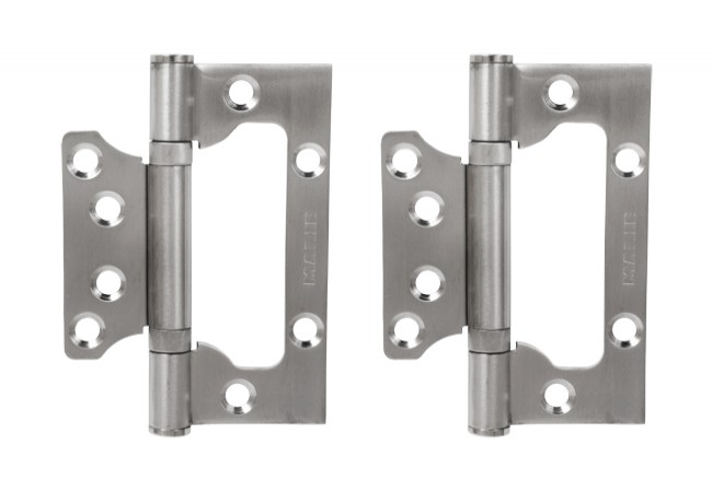 Stainless Steel Non-Mortise Slip-Joint Hinge 100x74mm Rounded for Flush Interior Doors