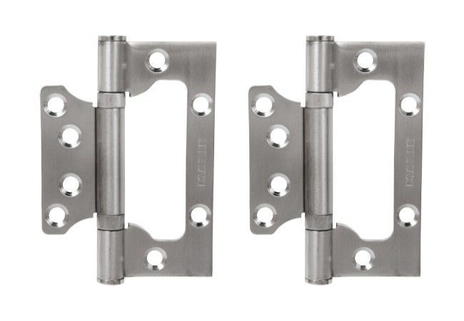 Stainless Steel Non-Mortise Slip-Joint Hinge 100x74mm Rounded for Flush Interior Doors