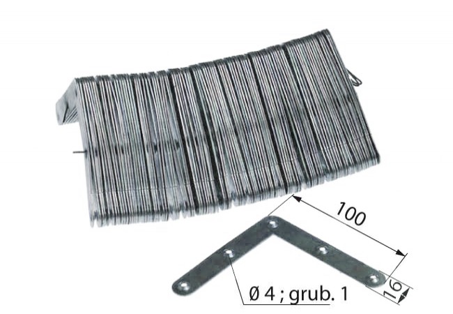 Window Corner Bracket 100x100 mm Rounded Silver Galvanized Corrosion Resistant