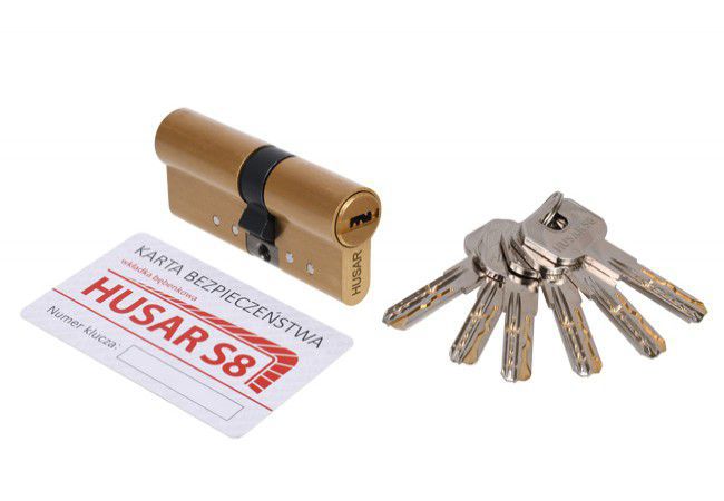 HUSAR S8 45/45 Cylinder Lock Insert Brass EN 1303 Class C Anti-Drill 6 Keys