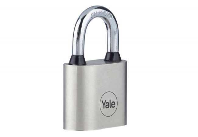 YALE Y112/50/128/1 Disk Padlock Cast Iron EN12320:2012 Silver Security Class 3