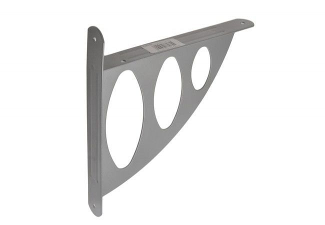 B-Harko Steel Shelf Bracket 194x200mm Openwork Oval Grey Decorative Support