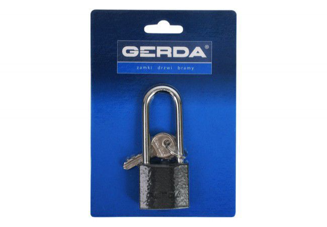 GERDA IRON LINE KZZS S40H60 Cast Iron Padlock Extended Shackle 60mm Black