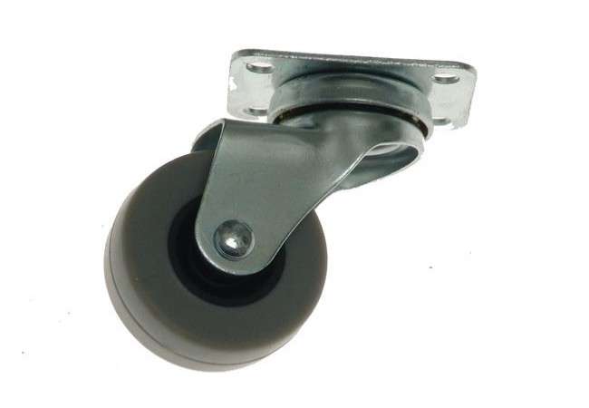 AMIG 2502 Swivel Caster 50mm Plate Mount Grey Rubber Wheel 22kg Load Capacity
