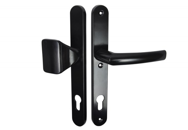 GAJA 92.32 Pull Handle with Lever Black Long Escutcheon 92mm Axis Euro Profile