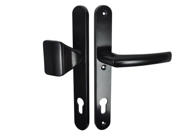 GAJA 92.32 Pull Handle with Lever Black Long Escutcheon 92mm Axis Euro Profile
