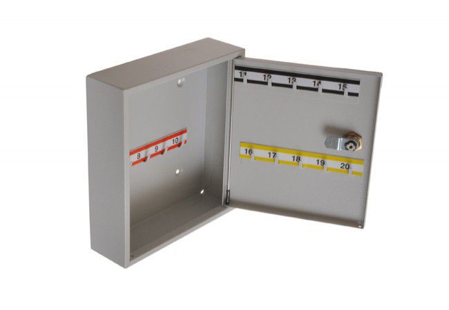 SK20 Key Cabinet 20 Hooks Cassette Lock Steel RAL 7035 Mounting Hardware Included