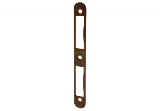 Long Flat Strike Plate Yellow Zinc Galvanized Extended Profile for Deep Frames