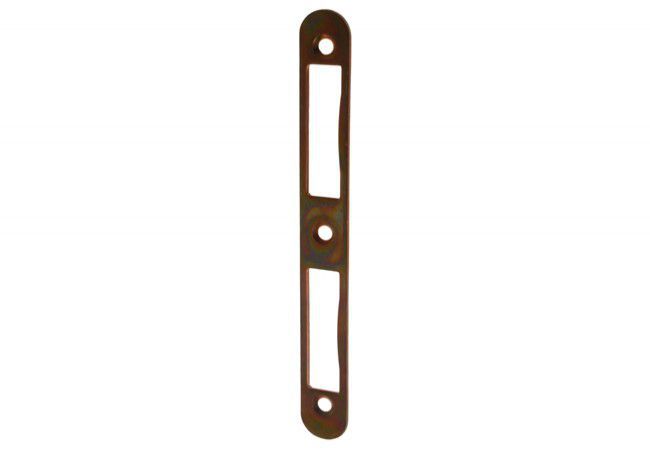 Long Flat Strike Plate Yellow Zinc Galvanized Extended Profile for Deep Frames