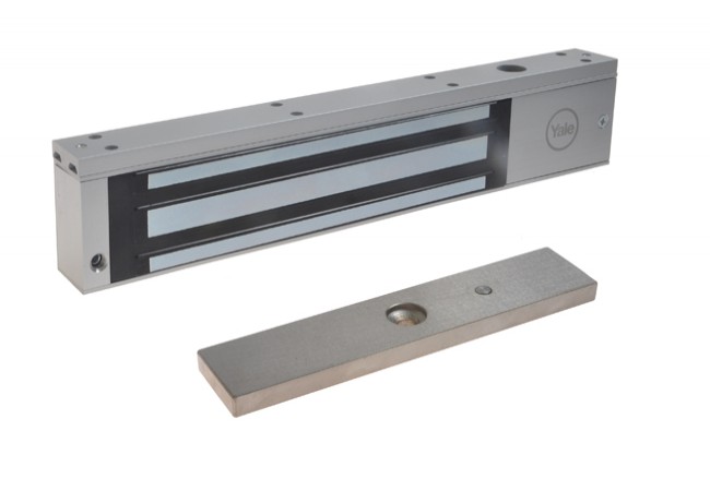 Yale US06 Electromagnetic Lock Surface Mount 270kg 12/24V DC CE Brushed Aluminum