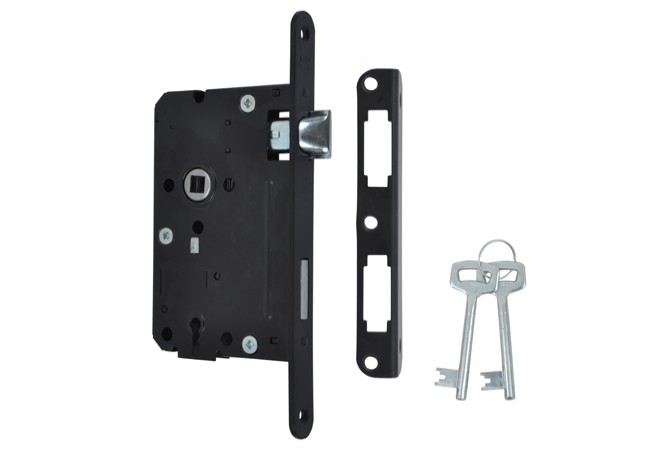 Metalplast-Częstochowa 72/60 Mortise Lever Lock Right-Handed Black Lacquered Class 3
