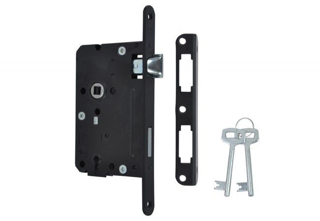 Metalplast-Częstochowa 72/60 Mortise Lever Lock Right-Handed Black Lacquered Class 3
