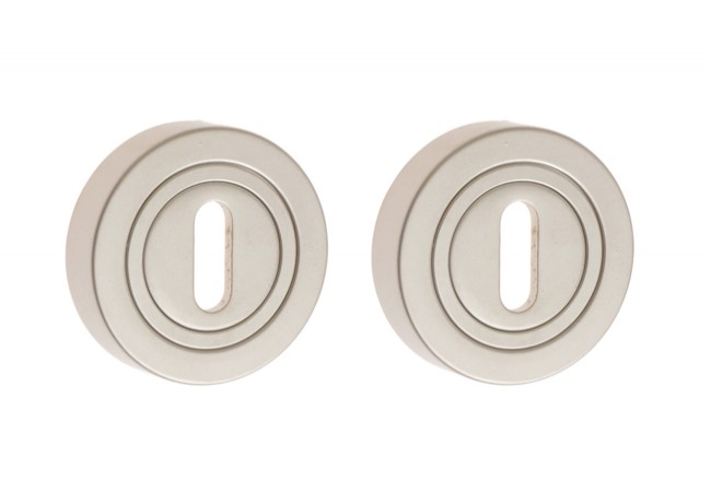 GAMET PLT-25-N-06 Round Escutcheon Nickel/Satin Double-Sided for Keyhole Doors