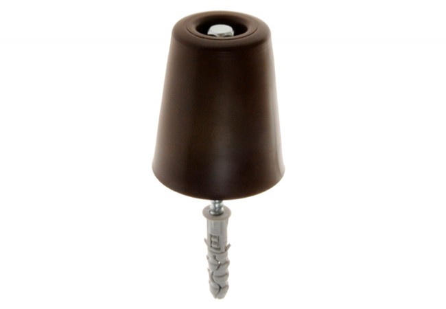Jaś Garage Rubber Door Stop Floor Mounted Brown Heavy Duty ?70mm 80mm Height