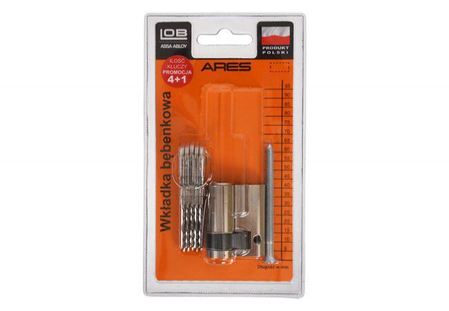 LOB ARES WJ54 9/35 Cylinder Insert PN EN 1303:2015-07 Key Security Class 4 Nickel